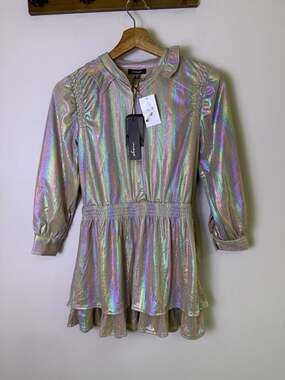 NWT IMOGA Sally Illume Metallic Shimmer Dress Girls Size 8 Party Holiday